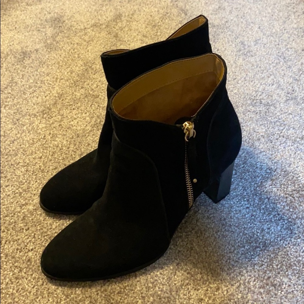 Suede Black Booties
